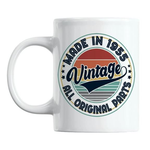 Vintage Made in 1955, All Original Parts, Birthday Coffee & Tea Mug Cup (11oz)