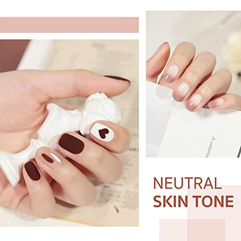 Amazon.com: ROSALIND 6PCS White Nude Gel Polish Set, Nude Brown Gel Nail  Polish White Black Colors Neutral Collection Nail Art Design Gel Manicure  Fall Winter Nail Decoration : Beauty & Personal Care