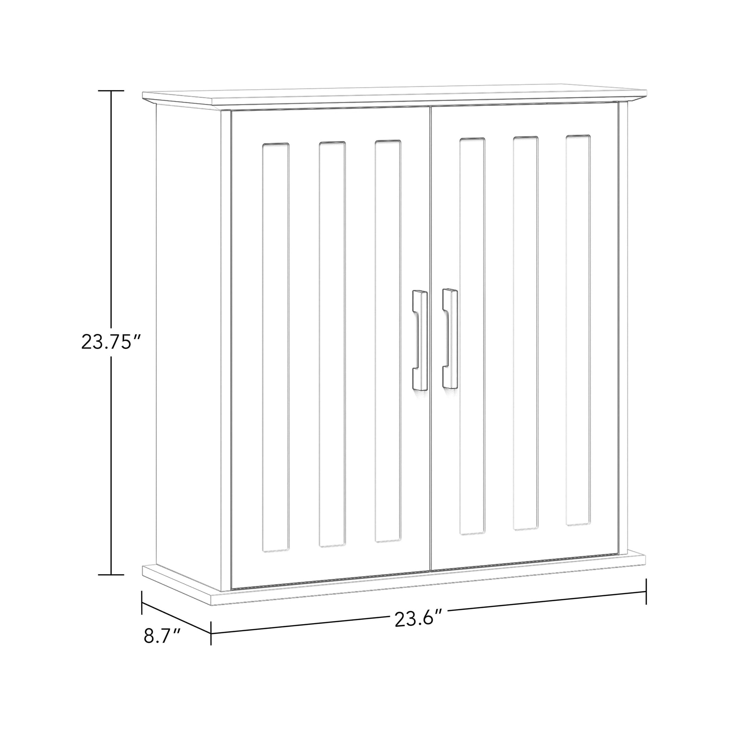 RiverRidge Monroe 2-Door Bathroom Medicine Cabinet Laundry Wall Shelf Storage - White