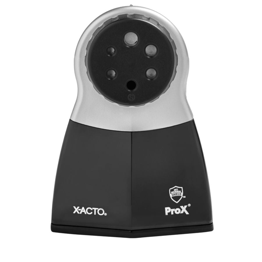 Model 1612 Quiet Pro Electric Pencil Sharpener AC-Powered, 3 x 5 x 9, Black/Silver/Smoke