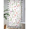 thumbnail image 4 of Sheer Curtains 84 Inches Long, Spring Floral Semi Sheer Curtains Light Filtering Window Treatment, Pink Flowers Black White Plaid Pastoral Privacy Voile Drapes for Living Room Bedroom 52x84 Inch, 4 of 7