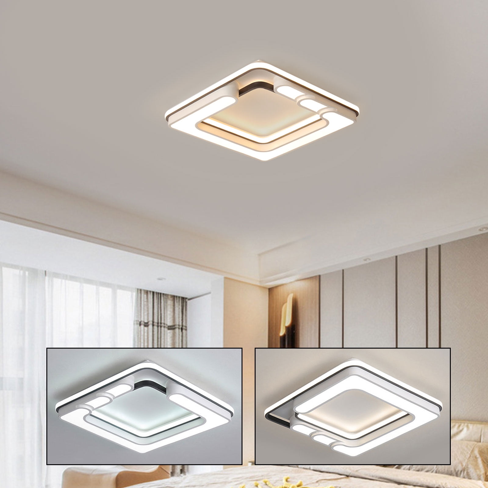 White Square Ceiling Light,&nbsp; Design, Wall Switch & Remote Control, Long-Lasting Durability for Modern Indoor Spaces