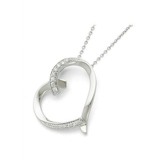 Sentimental Expressions(tm) Sterling Silver Antiqued CZ Love You Mom 18 Inch Necklace