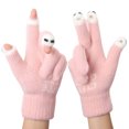 thumbnail image 4 of AuroraX Wool Cute Convertible Knit Fingerless Gloves Warm Soft Winter Gloves Blend Open Finger Stylish Glove for Women, 4 of 6