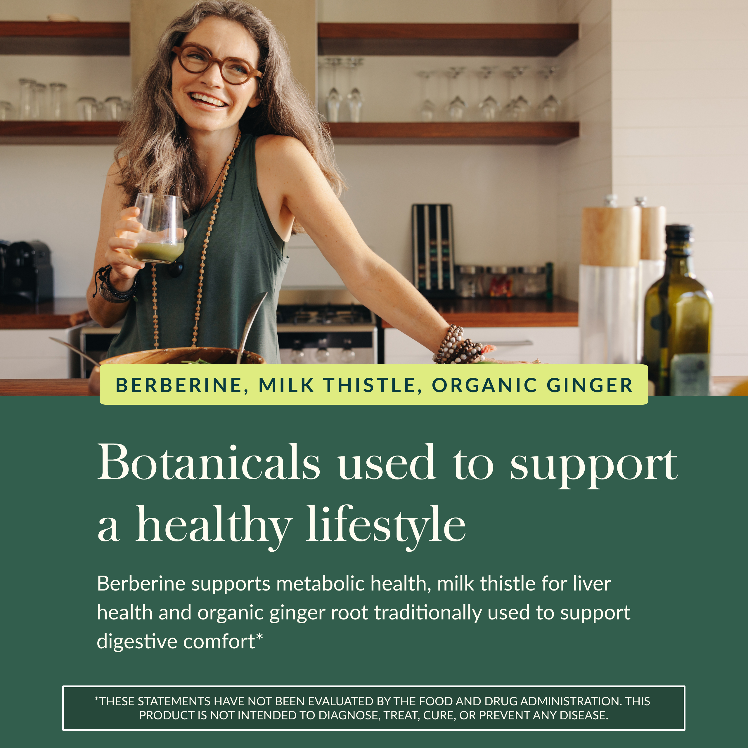 Gaia Herbs Berberine & Milk Thistle - Milk Thistle & Berberine Supplement with Ginger Root - Supports Liver Health* - Vegan, Gluten-Free, Dairy-Free, Non-GMO Project Verified - 60 Capsules