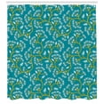 thumbnail image 3 of Ambesonne Botanical Shower Curtain, Nature Jungle Leaf Layout, 69"Wx70"L, Petrol Blue and Orange, 3 of 3