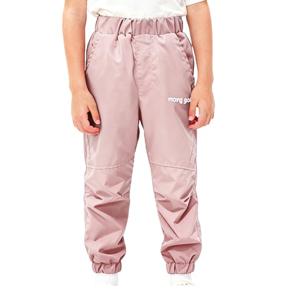inhzoy Kids Girls Windproof Water Resistant Jogger Pants Elastic Waist Casual Long Trousers Sweatpants Pink 130