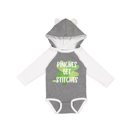 

Inktastic St. Patrick s Day Pinches get Stitches Gift Baby Boy or Baby Girl Long Sleeve Bodysuit