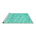thumbnail image 2 of Ahgly Company Machine Washable Indoor Round Abstract Turquoise Blue Contemporary Area Rugs, 4' Round, 2 of 4