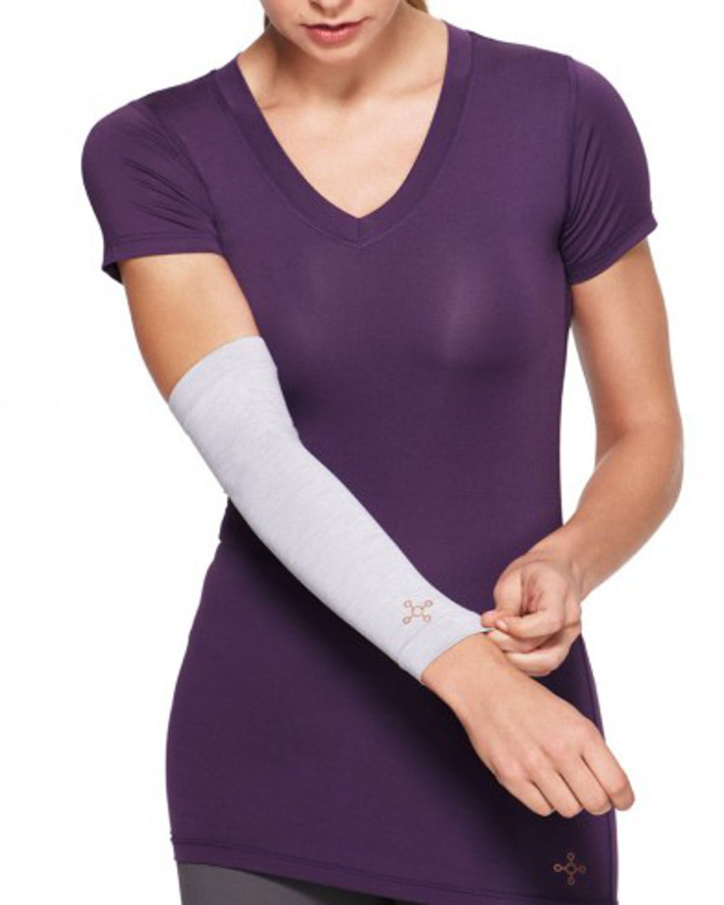 Tommie Copper Recovery Full Arm Sleeve for Women Silver Heather L