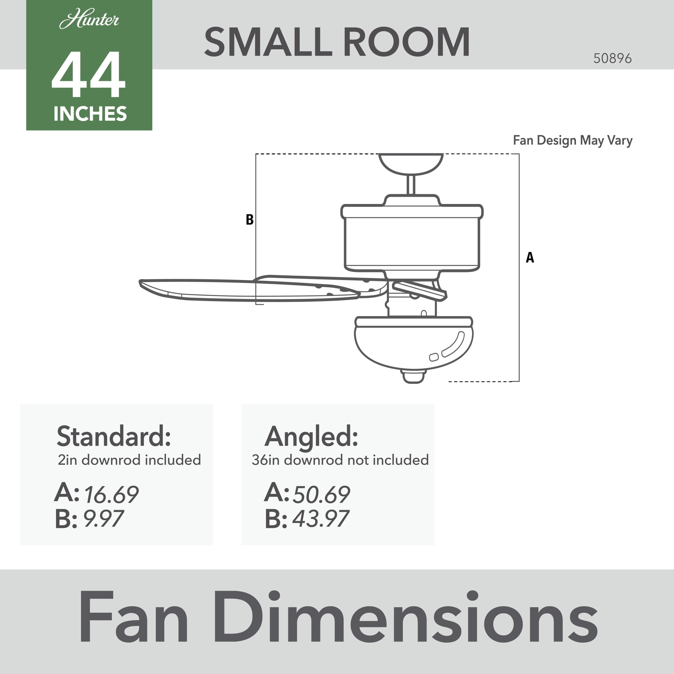 Hunter 44 inch Indoor Ceiling Fan with LED Light - Bronze Ceiling Fan with Pull Chain, For Bedroom, Living Room, or Kitchen, Standard Mount, No Remote, 5 Blades - Swanson 50896, New Bronze