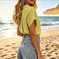 thumbnail image 6 of Enjoytime Button Down Shirts for Women Collared Short Sleeve Work Shirts Solid Color Dressy Business Casual Tops, 6 of 6