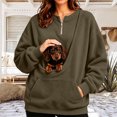 thumbnail image 2 of Dweltoz Pet Pouch Sweatshirts Cat Pouch Sweatshirt Kangaroo Pouch Pet Care Long Sleeve Zip up Pullovers Mom Dog Carrier Tops Home Daily Walks Tops,Brown S, 2 of 5