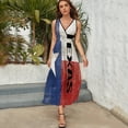 thumbnail image 3 of Texas Symbol Womens Night Club Maxi Dress V Neck Sleeveless Bohemia Long Dresses, 3 of 9