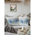 thumbnail image 2 of Outdoor Pillows Waterproof, Blue Spring Floral Throw Pillows with Inserts Included, Hydrangea Eucalyptus Leaves Botanical Vintage Indoor Outdoor Decorative Lumbar Pillow for Bed/Couch 18"x18", 2Pcs, 2 of 8