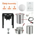 thumbnail image 3 of Turkey Deep Fryer Set – 50K BTU Outdoor Propane – 30QT Aluminum Fryer + 10QT Kit – Igniter, Thermometer & Injector – Seafood Boiler & Baskets – Black + Aluminum, 3 of 6