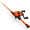 orange-right-6'10''-Medium, variant on Orange-left 7'00''-Medium Heavy IM7 Graphite 2-Piece Baitcaster Fishing Rod & Reel Combo