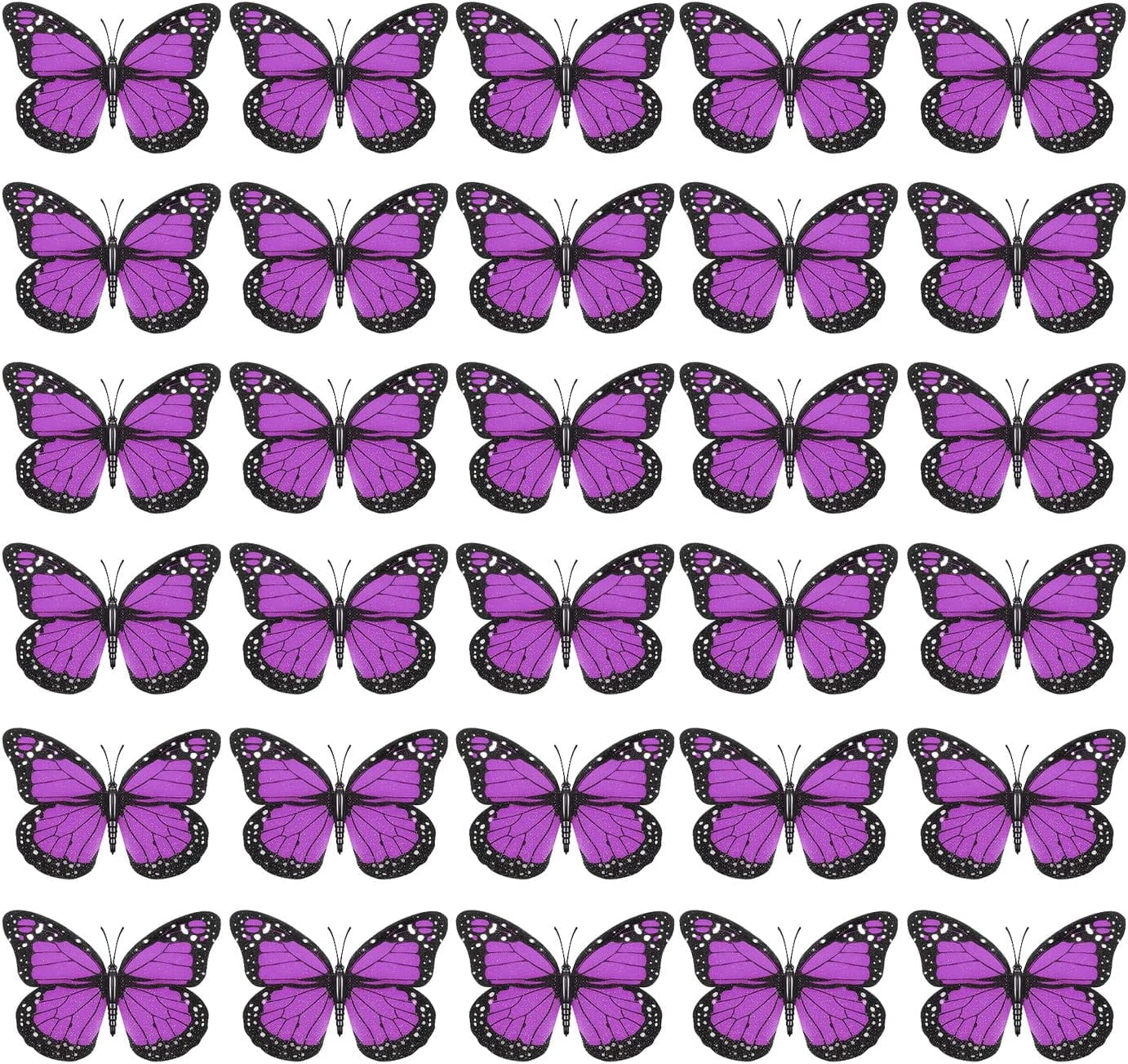 24 Pieces 4.7 Inch Halloween Butterfly Wall Decor Artificial Monarch  Butterfly Decoration Fake Butterflies for Crafts 3D Magnet for for Craft  Home Wall Wedding Bedroom Decoration(Pink) 
