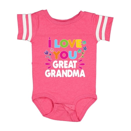 

Inktastic I Love You Great Grandma with Flowers Gift Baby Girl Bodysuit