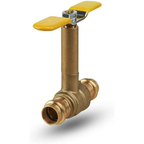 Midline Valve 752234R Premium Brass Press Ball Valve, Long Bonnet with T-Handle, with 1/2 in. Press Connections