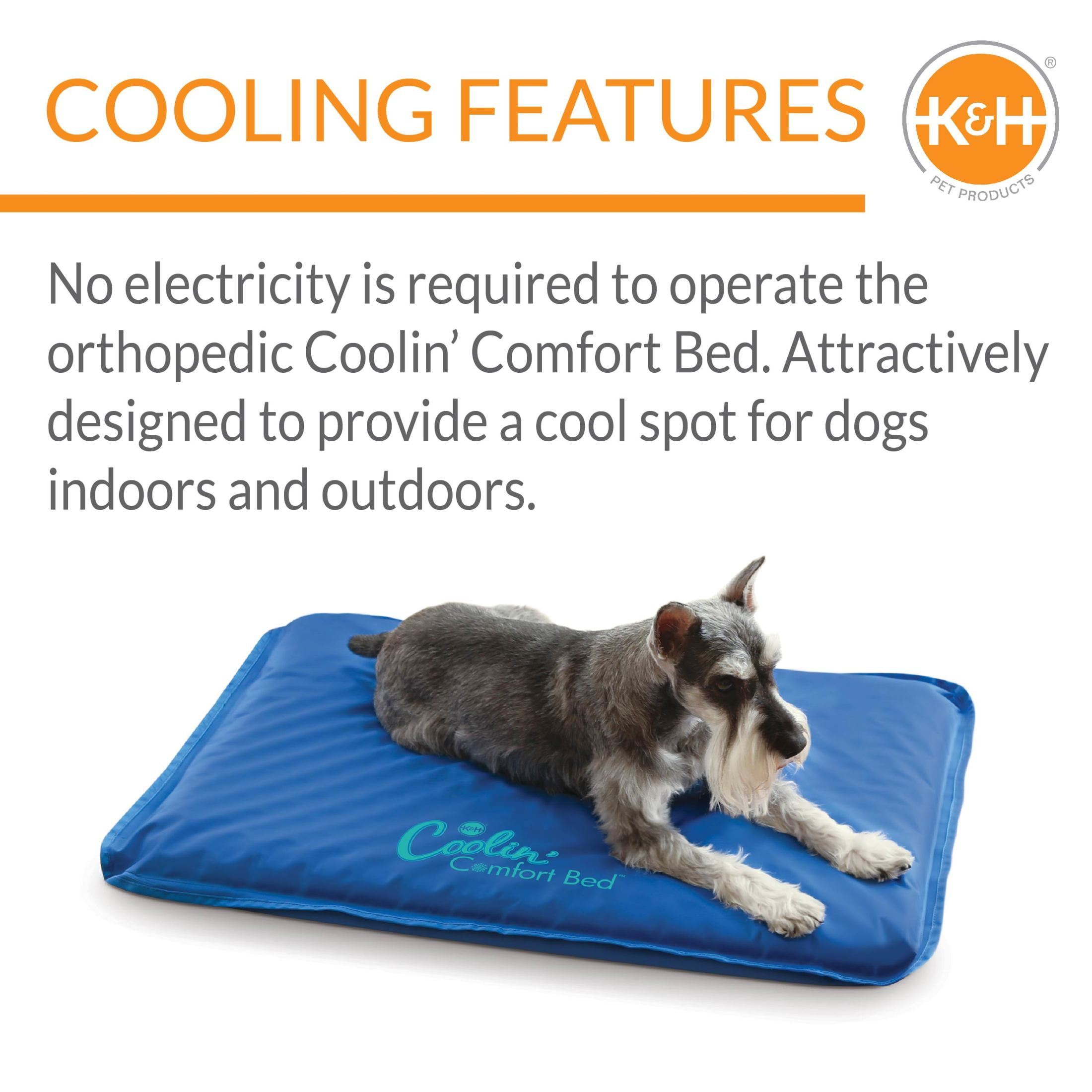 K&H Pet Products Coolin' Comfort Bed Blue Medium 22 X 32 Inches