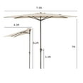 thumbnail image 4 of COBANA 75’ Cream White Half Rectangular Patio Umbrella, Waterproof Polyester with Crank System, 4 of 7