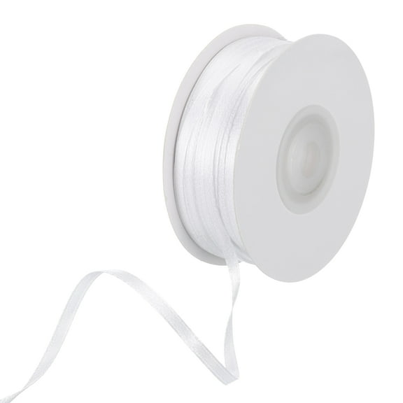 Uxcell Satin Ribbon, Double Face Polyester Satin Ribbon for Gift Wrapping, Bouquet White