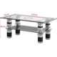 thumbnail image 4 of Mesa de centro de cristal rectangular Panana, mesa auxiliar moderna con estante inferior, muebles de patas cromadas, sala de estar, sala de recepción de invitados Vhermosa  AZ-0169, 4 of 6