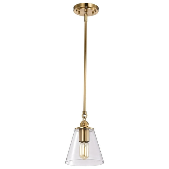 60/7410 Nuvo Lighting Dover - 1 Light Small Pendant In Mid-Century Modern Style-9.5 Inches Tall and 7 Inches Wide-Vintage Brass Finish