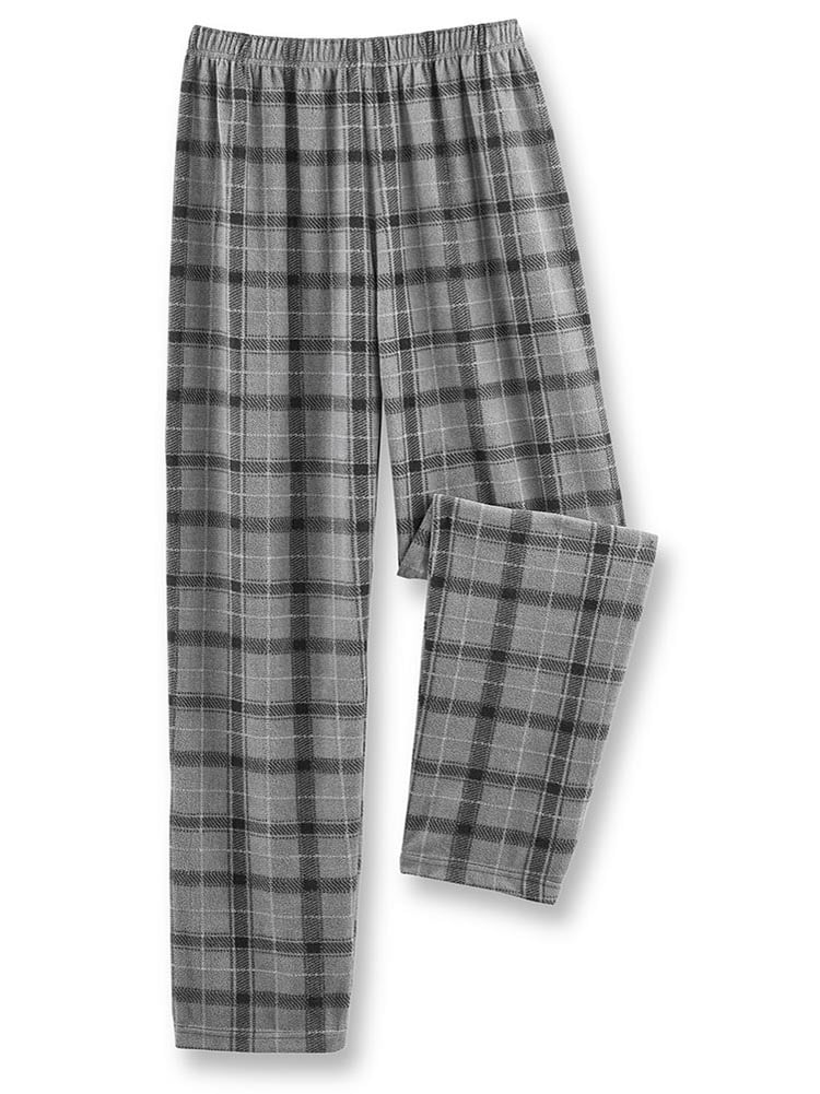 Collections Etc Mens Cozy Fleece Plaid PJ Pants - Warm Winter Sleepwear ...