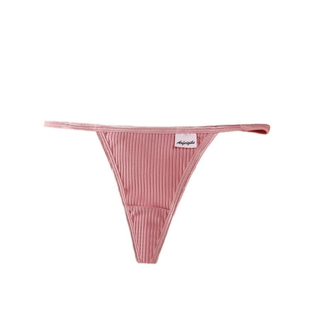 

Sanviglor Ladies Thongs G-String Panties Low Waist Underwear Comfy Lingerie Home Underpants Pink M
