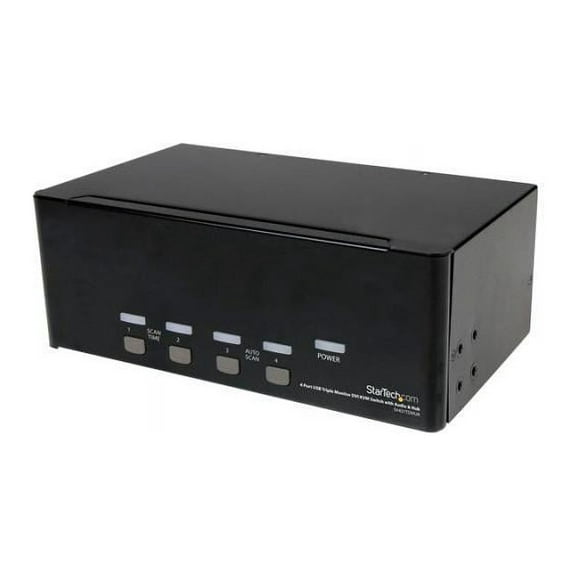 StarTech.com 4 Port Triple Monitor DVI USB KVM Switch with Audio & USB 2.0 Hub