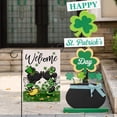 thumbnail image 5 of Welcome St. Patrick''s Day Mouse Decorative Garden Flag, Green Black Shamrock Clover Polka Dot Top Hat Yard Lawn Outside Decor, Gold Coin Irish Holiday Outdoor Home Decoration Double Sided 12x18, 5 of 5