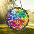 thumbnail image 4 of Mandala Stained Glass Suncatcher Colorful Window Hanging Decor Chakra Lotus Sun Catcher Boho Spiritual Gift Home Decor Gifts, 4 of 9