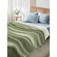 thumbnail image 4 of Sage Green Striped California King Size Flat Sheet, Wrinkleproof & Fadeproof Cooling Flat Bed Sheet Only, Modern Abstract Art Wave Moire Gradient Breathable Soft Bedding Top Sheets 108 x 98 Inches, 4 of 8