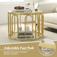 thumbnail image 6 of Canddidliike 24 Inch Round Coffee Table with Reeded Tempered Glass Top and Oval Swivel Brackets-Golden, Tea Table, 6 of 10