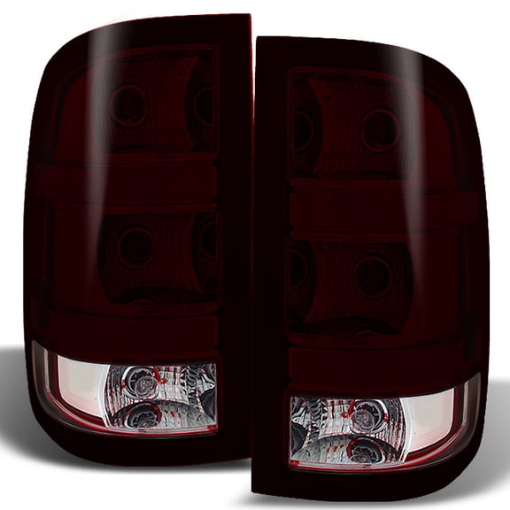 AKKON - For GMC Sierra Fleetside Pickup Dark Red Tail Lights Driver Left   Passenger Right Side Replacement Pair