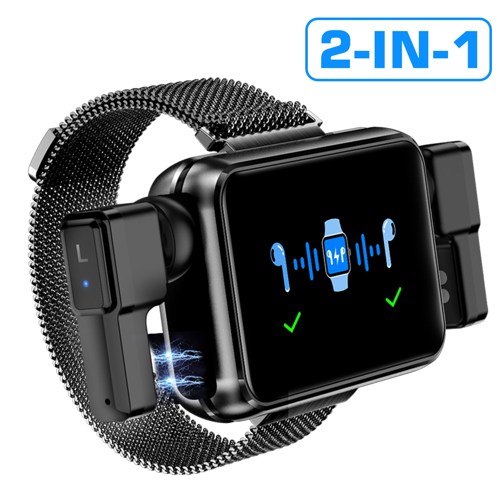 Smart Watch Wireless Earbuds 2 in 1, Smart Bracelet Wireless Bluetooth