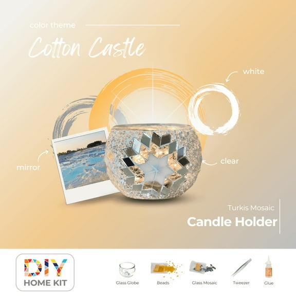 Mosaic Candle Holder DIY Home Kit "COTTON CASTLE"