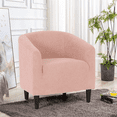 thumbnail image 4 of MoNiBloom Upholstered Bucket Chair, Modern Accent Chair, Sherpa Fabric Single Sofa Chair with Padded Armrest, for Living Room, Soft Pink, 4 of 10
