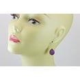 thumbnail image 5 of 14k Gold Filled Drusy Earrings Purple Druzy Large Teardrop Goldtone Bezel Set Simple Drops Designed for Adult Women, 5 of 5