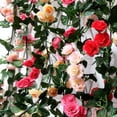thumbnail image 4 of Yellow Flower Garland Fake Flower Rose Vine Decorative Wall Hanging Plant for Wedding Arch Door Arrangement Party Garden Home Bedroom Office Decoration, 4 of 6