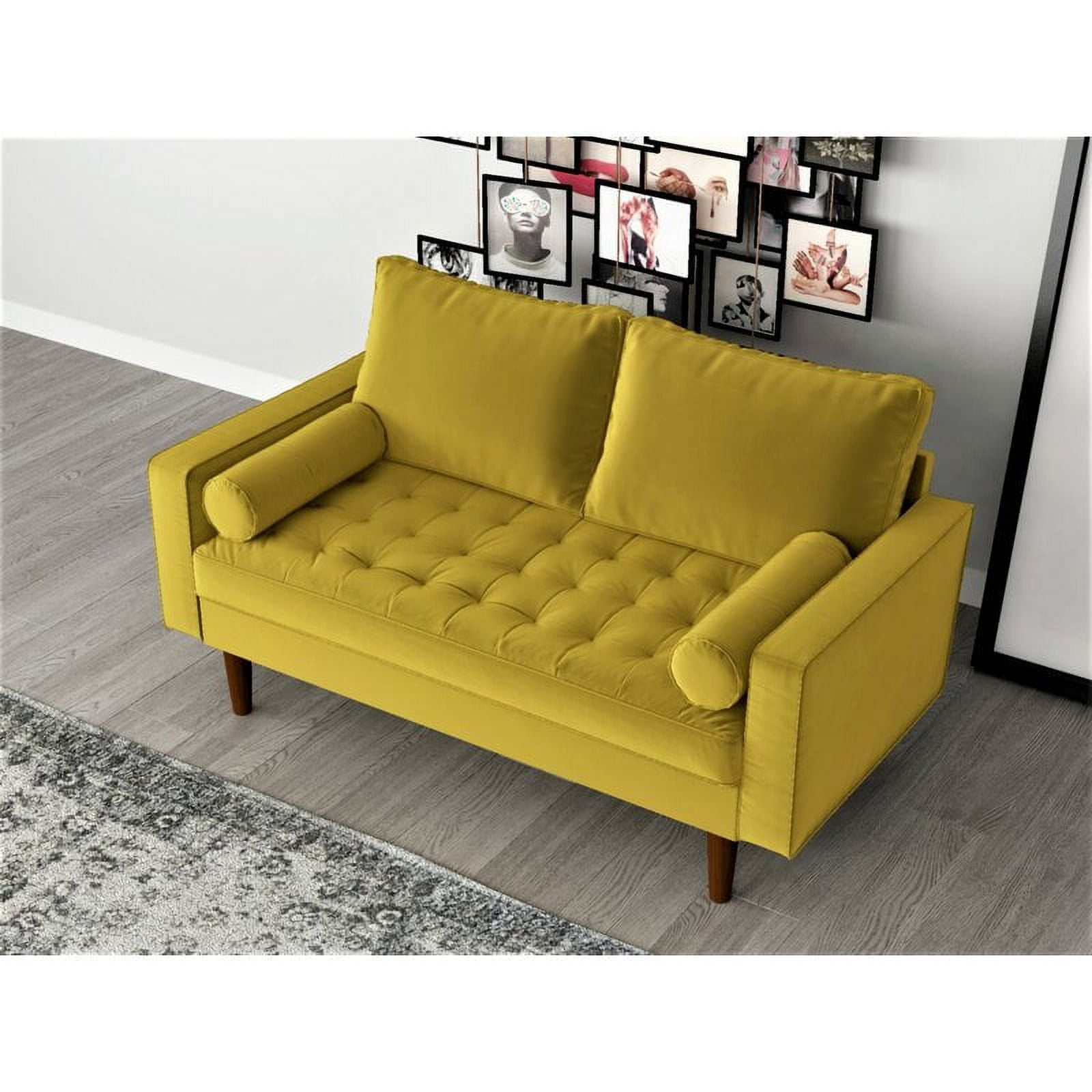 US Pride Furniture Womble 50.3'' Velvet Square Arm Loveseat