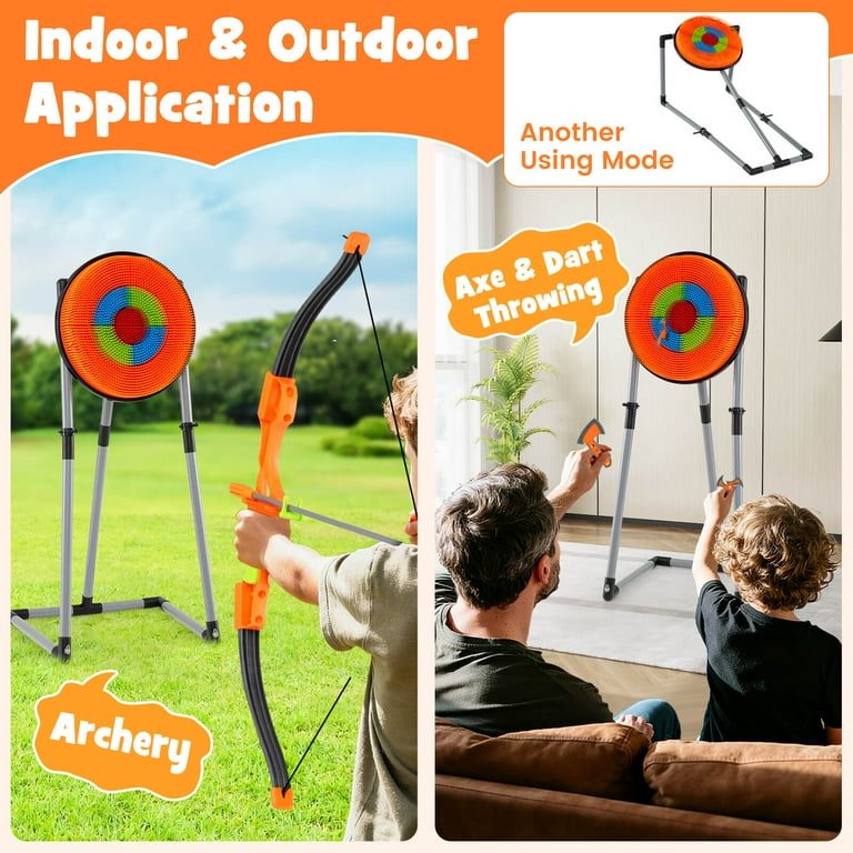 Costway 4 in 1 Throwing Target Set with Bristle Target, 3 Throwing