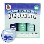 Aqua & Blue Tie Dye Colors in Beach Bum Blues Tie Dye Kit (Tye Dye Kit). Custom Clothing Dye with 6 Refills for Multiple Projects, Soda Ash, Ties