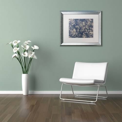 Trademark Fine Art "Toile Fabrics II" Canvas Art by Color Bakery White Matte, Silver Frame