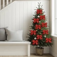 thumbnail image 5 of Christmas Velvet Ribbon, 6.3cm Wide 2M Merry Christmas Glitter Print, Red Wrapping Decor, 1 Roll, 5 of 5