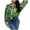 Green, variant on ICHUANYI 2023 Women's Button Down Print Shirts Fall Loose Long Sleeve Blouses V Neck Casual Work Tops