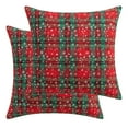 thumbnail image 4 of Lapalife 2 Pack Christmas Plaid Pillow Cover, Snowflake Scottish Tartan Checks Cushion Cover Decorative Throw Pillow Case, 18''x 18'', 4 of 5