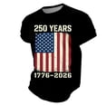thumbnail image 4 of WAYUTE 250 Anniversary USA Shirt for Man National Flag Colors Patriotic Knit Graphic Casual Tee Festival Celebration Independence Day T-Shirts, 4 of 4